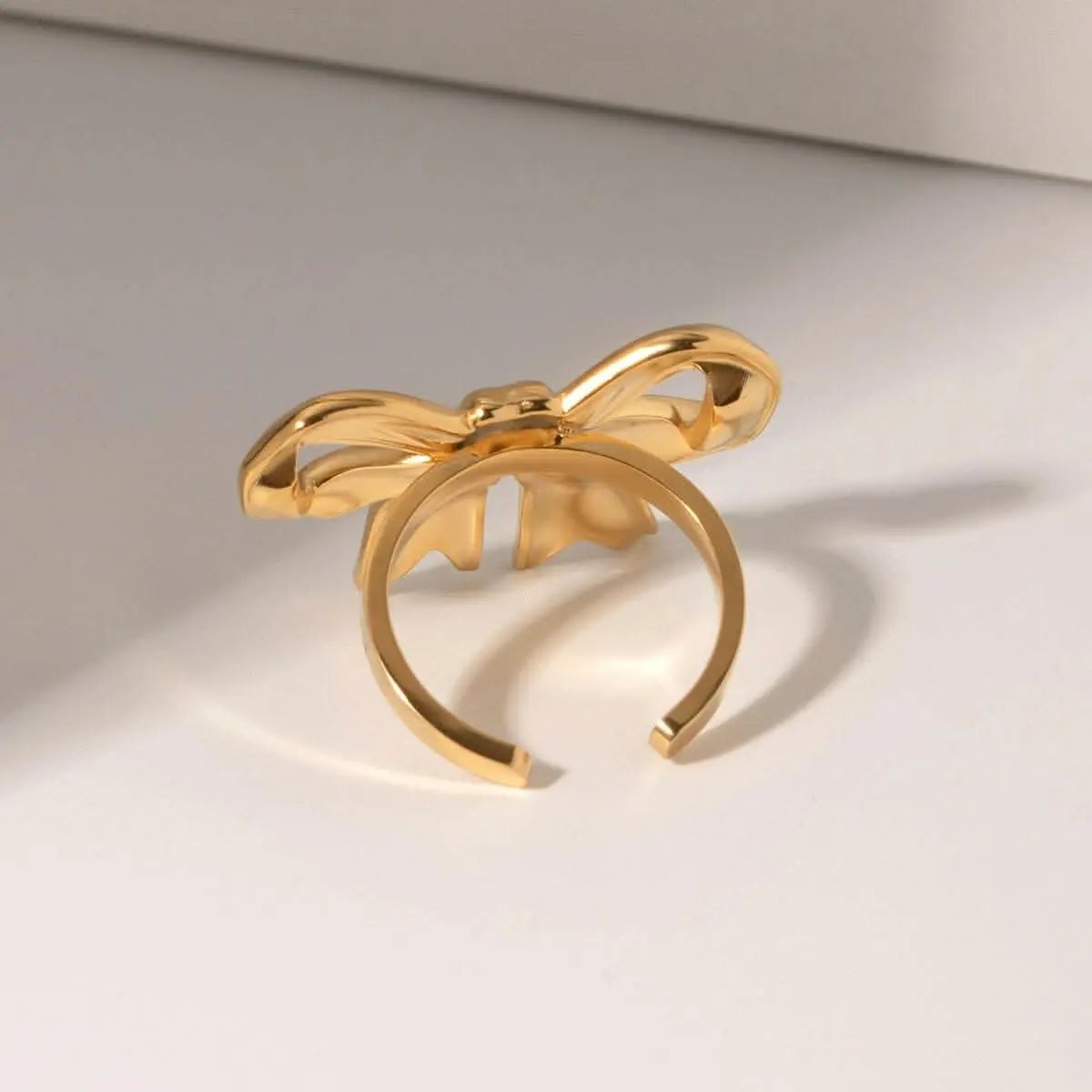 Elegant Gold-Plated Bow Ring - Love Salve